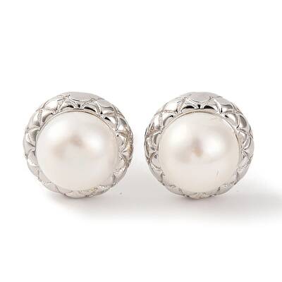 925 Sterling Silver Half Round Stud Earrings