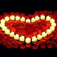 Rose Petals and Candles Set, Fake Rose Petals,Romantic Decorations,24 Pcs Led Candle Lights,1000 Pcs Artificial Rose Petals,V...