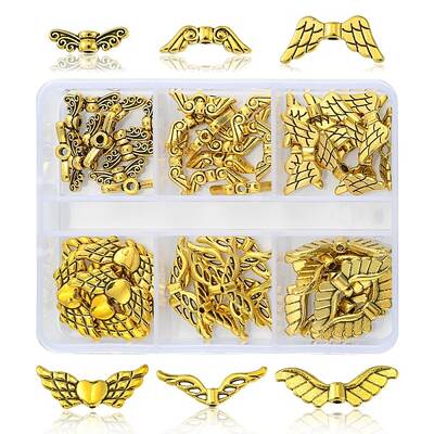 60Pcs 6 Style Tibetan Style Alloy Beads