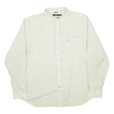 NAUTICA Mens Shirt Yellow Check Long Sleeve XL