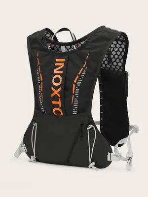 Sporty Unisex's Letter & Mount Print 5L Hydration Vest Backpack, Waterproof Contrast Mesh Sheer Zipper Running Vest Bag