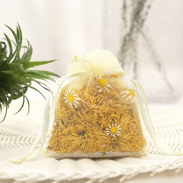 Organza Flower Printed Jewellery Storage Pouches