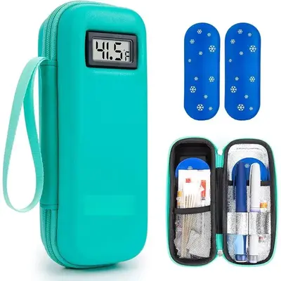 Insulin Cooler Travel Case with Temperature Display - Refrigerated Cooler Travel Case Diabetic Travel Case BY