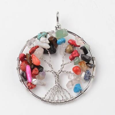 Tree of Life Mixed Stone Big Pendants