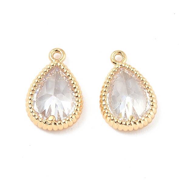 Brass Pendants with Clear Glass