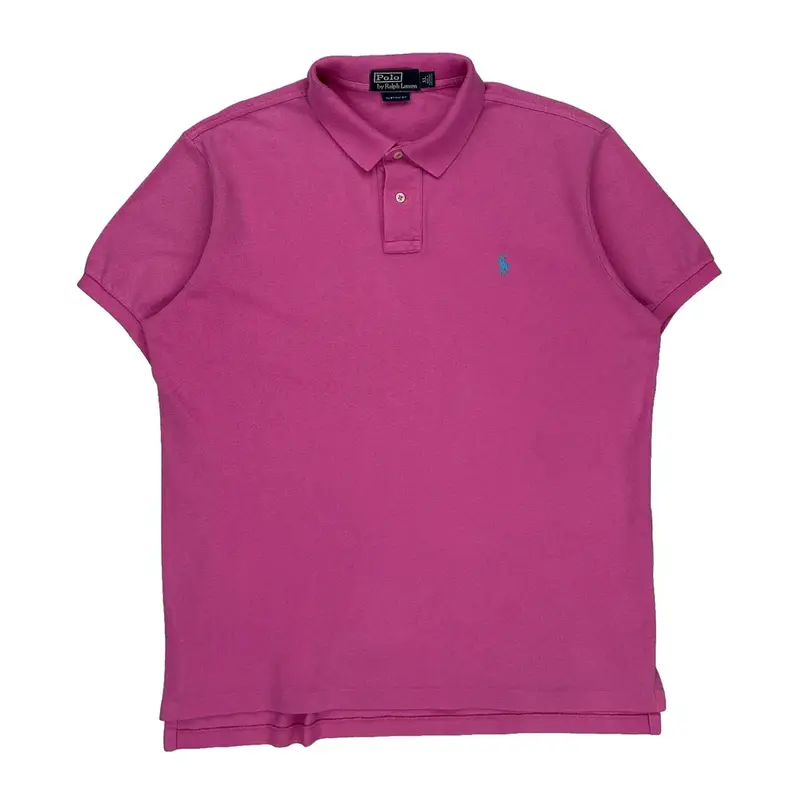 Ralph Lauren Polo Shirt - XL Pink Cotton