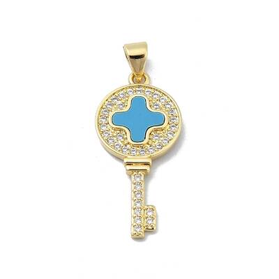 Brass Micro Pave Clear Cubic Zirconia Pendants