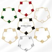 SUNSET GOLD Jewelry FOUR Leaf Clover Bracelet Gold or Silver Luxury dupe Stainless Steel 18k gold Color Options Stainless Ste...