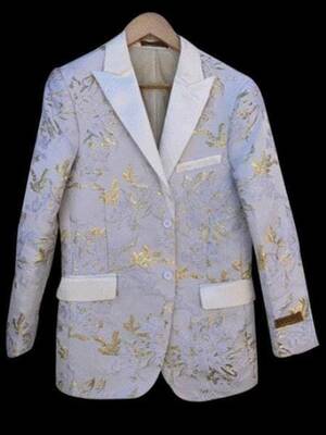 JEN1-26 KK784 Gold/White - Mens Wholesale Blazers