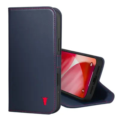 Apple iPhone 18 Pro Max / 17 Pro Max Leather Wallet Case (MagSafe Charging) - Navy Blue