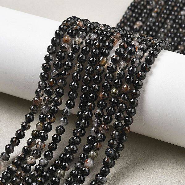 Natural Black Tourmaline Beads Strands