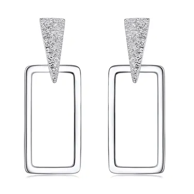 Sterling Silver Square Drop Earrings