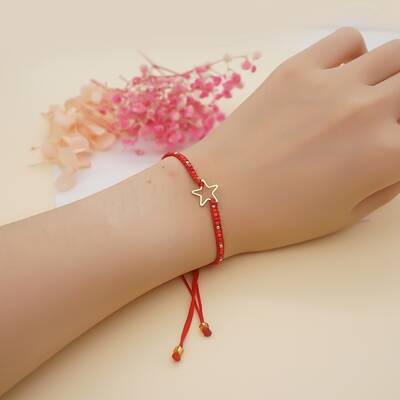Miyuki Seed Braided Bead Bracelet with Open Star