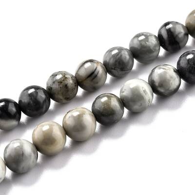 Round Natural Polychrome Jasper/Picasso Stone/Picasso Jasper Beads Strands