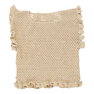 Age 6 Unbranded Crochet Top - Small Beige Cotton
