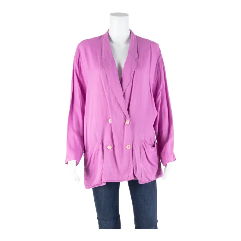 YESSICA Womens Blouse Purple V-Neck 3/4 Sleeve L