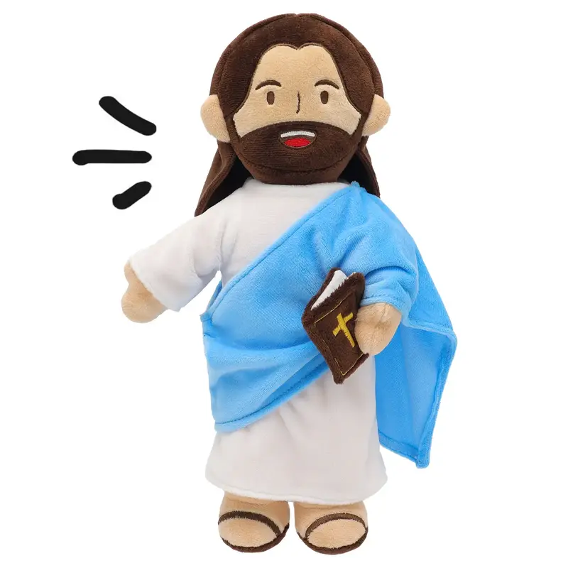 Yelakey Jesus Plush Speaks 20 of Jesus' Bible Verses and 3 of Bible Music Jesus Doll Stuffed Animal to Teach Suitable for Chu...