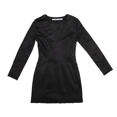 & OTHER STORIES Mini Dress Black Satin Long Sleeve Short Womens UK 6