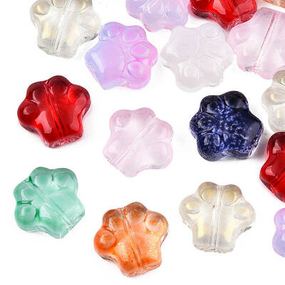 Transparent Spray Painted Glass Beads