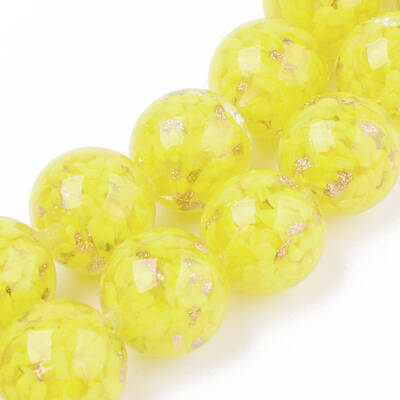 Handmade Gold Sand Lampwork Beads