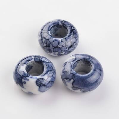 Dyed Rondelle Natural Ocean White Jade Beads