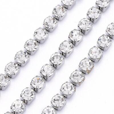 304 Stainless Steel Rhinestone Strass Chains