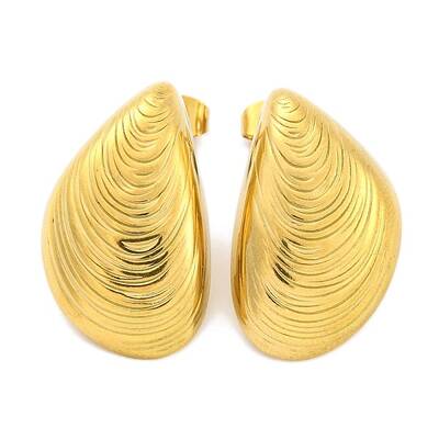 Shell Shapes Ion Plating(IP) 304 Stainless Steel Stud Earrings