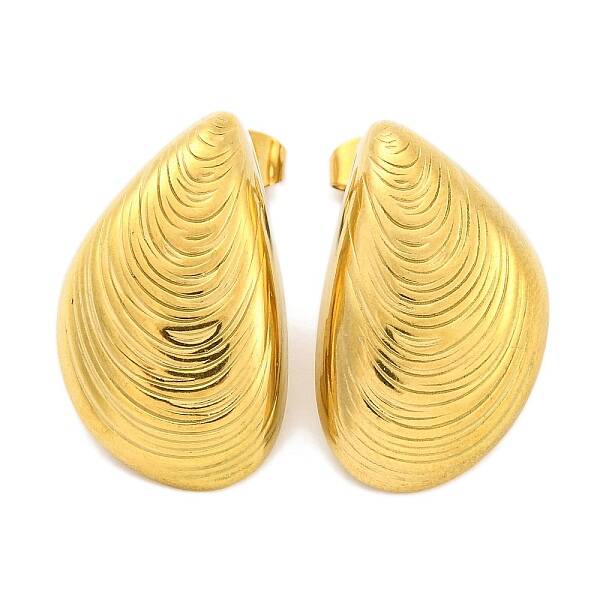 Shell Shapes Ion Plating(IP) 304 Stainless Steel Stud Earrings