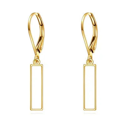 14K Gold Bar Drop Earrings