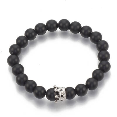 Synthetic Lava Rock Stretch Bracelets