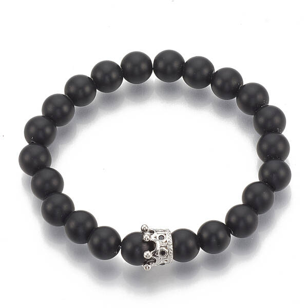 Synthetic Lava Rock Stretch Bracelets