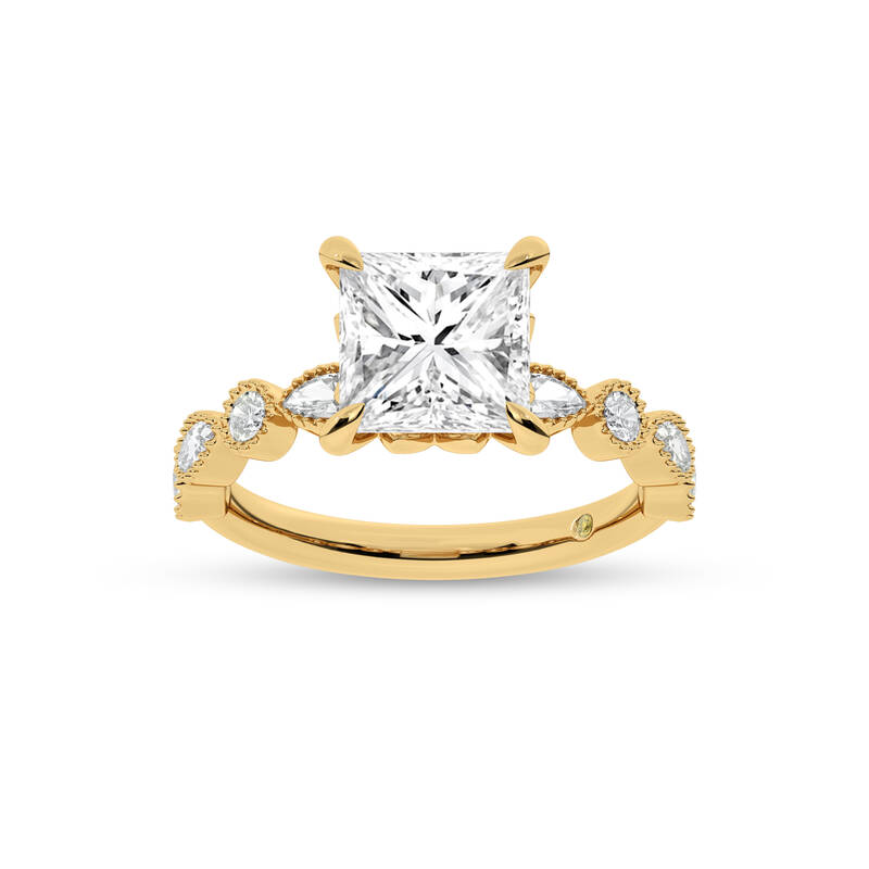 Zenith Princess Cut Lab Grown Diamond Engagement Ring | 10K Yellow Gold 2 3/4 CT. TW.