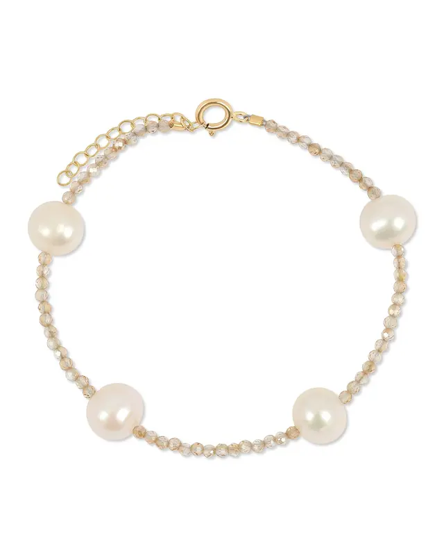 Toni Bracelet | Metal Color: Gold | Gemstone: Topaz | Length: Adjustable 6 - 7 inches