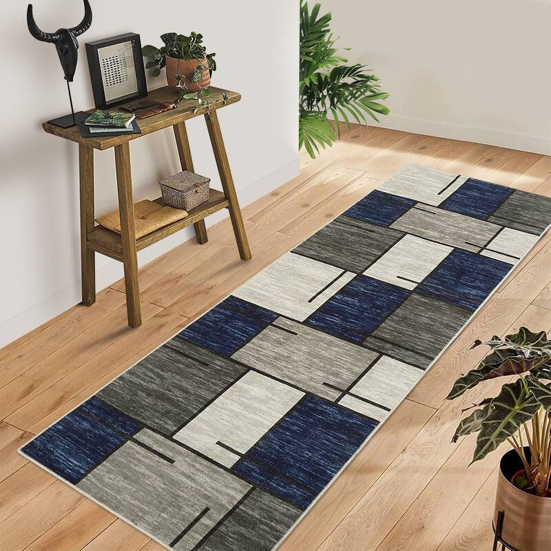 Garvee Washable Runner Rug 2x6 Runner Modern Geometric Rug Non Slip Kitchen Rugs Entryway Rug Contemporary Soft Bathroom Rugs...