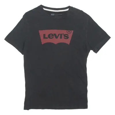 LEVI'S Mens T-Shirt Black Crew Neck S