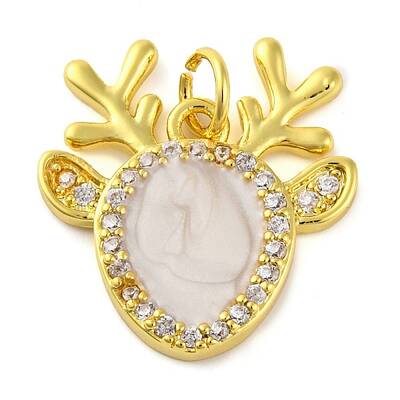 Christmas Series Brass Micro Pave Cubic Zirconia Pendants