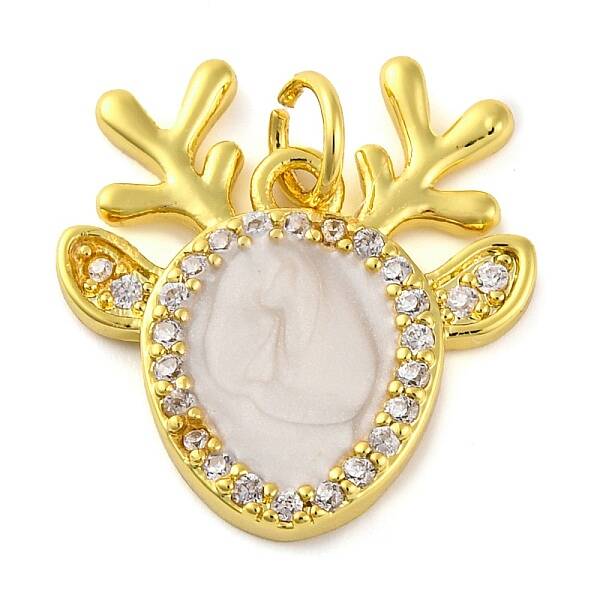 Christmas Series Brass Micro Pave Cubic Zirconia Pendants