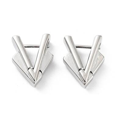 Triangle Rack Plating Brass Hoop Earrings for Women