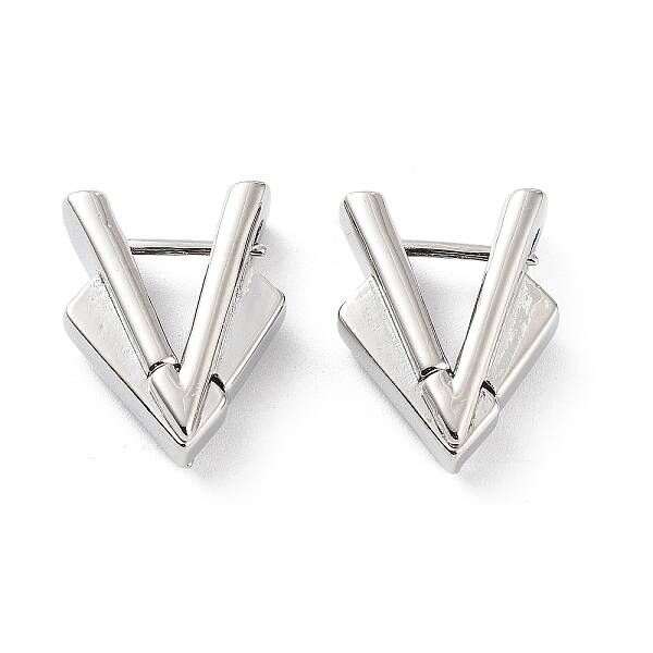 Triangle Rack Plating Brass Hoop Earrings for Women