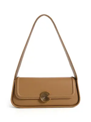 Smting leather baguette bag