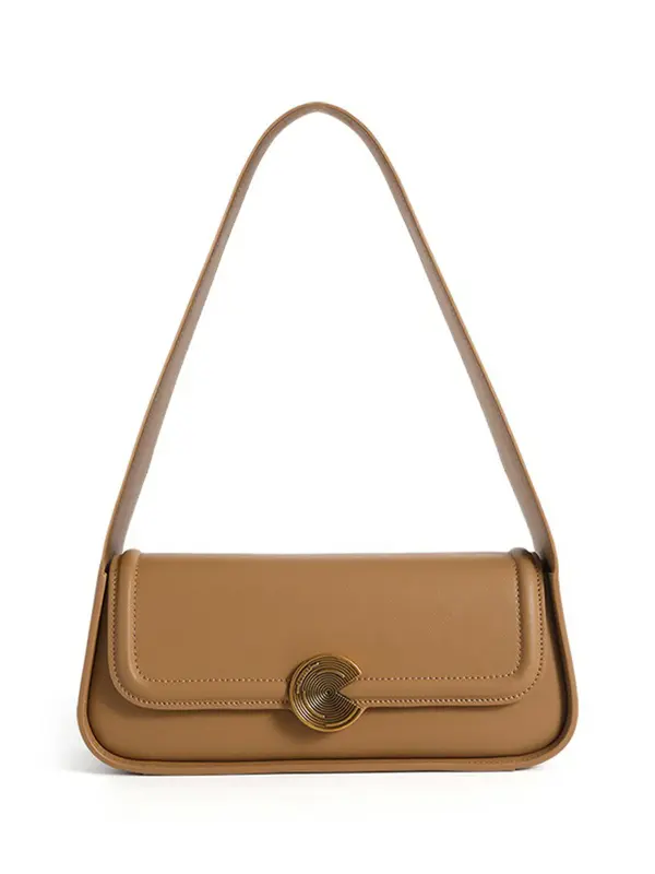 Smting leather baguette bag