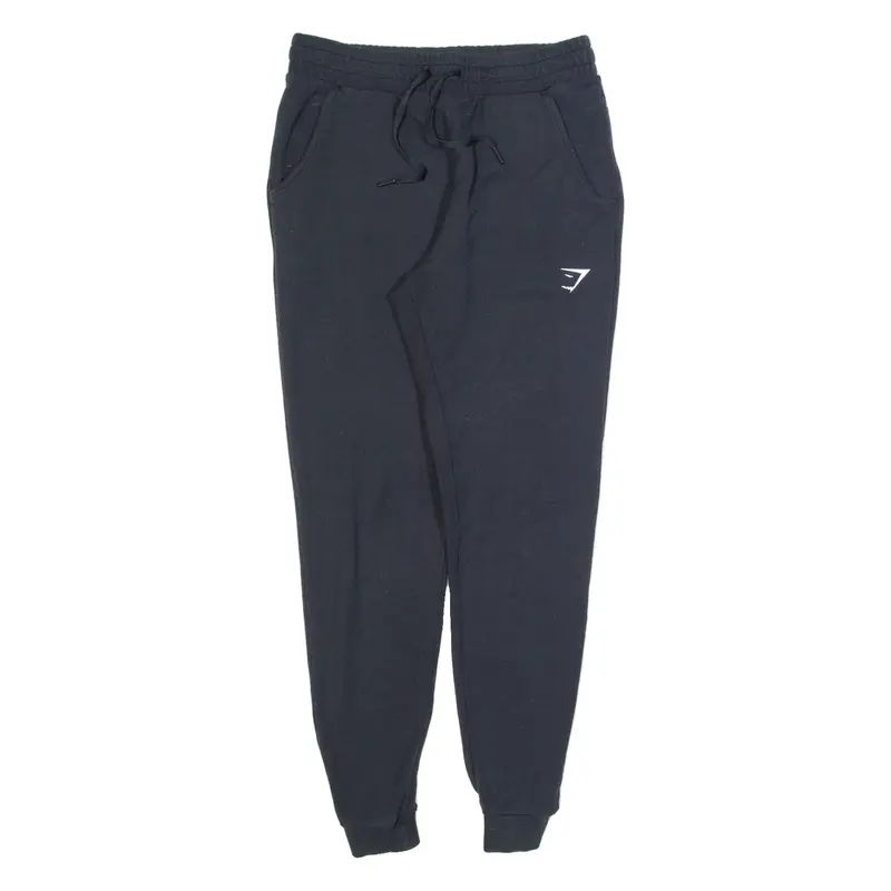 GYMSHARK Mens Joggers Black Tapered S W26 L26