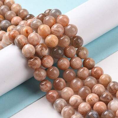 Round Natural Multi-Moonstone Beads Strands