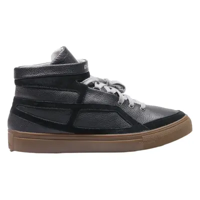 DIESEL High Top Trainers Black Leather Mens UK 7.5