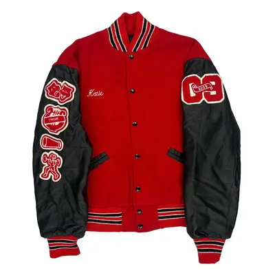 Necedah Cardinals Meca Varsity Jacket - Medium Red Wool