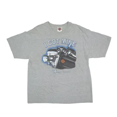 HARLEY DAVIDSON Sports Centre Duluth Biker USA T-Shirt Grey Short Sleeve Mens L