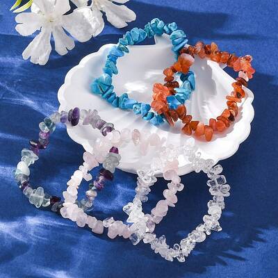 Chips Gemstone Beaded Stretch Bracelets