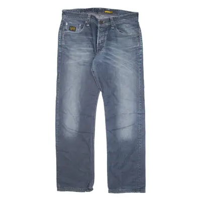 G-STAR RAW Mens Jeans Blue Relaxed Straight W34 L30