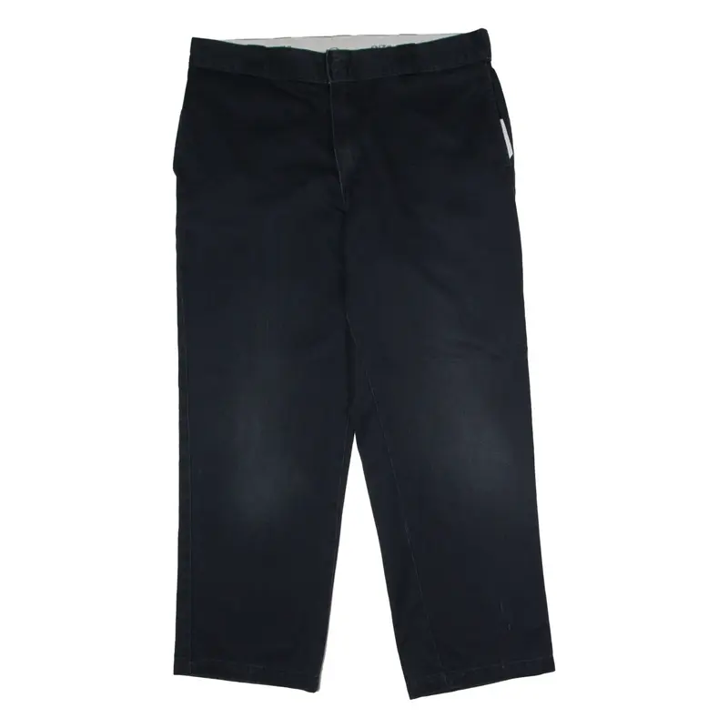 DICKIES Workwear Mens Twill Trousers Black Regular Straight W36 L30