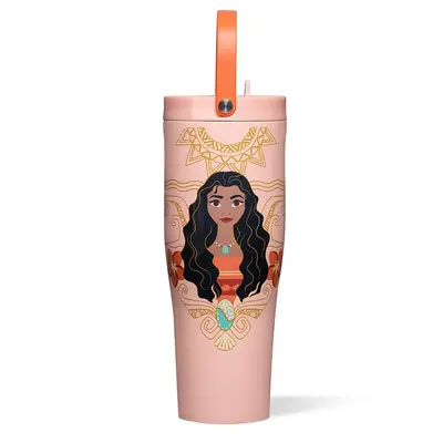Disney Princess Go Cup XL 30oz Leakproof Silicone Water Bottle Portable Drinkware with Flexible Handle & Disney Princess Desi...